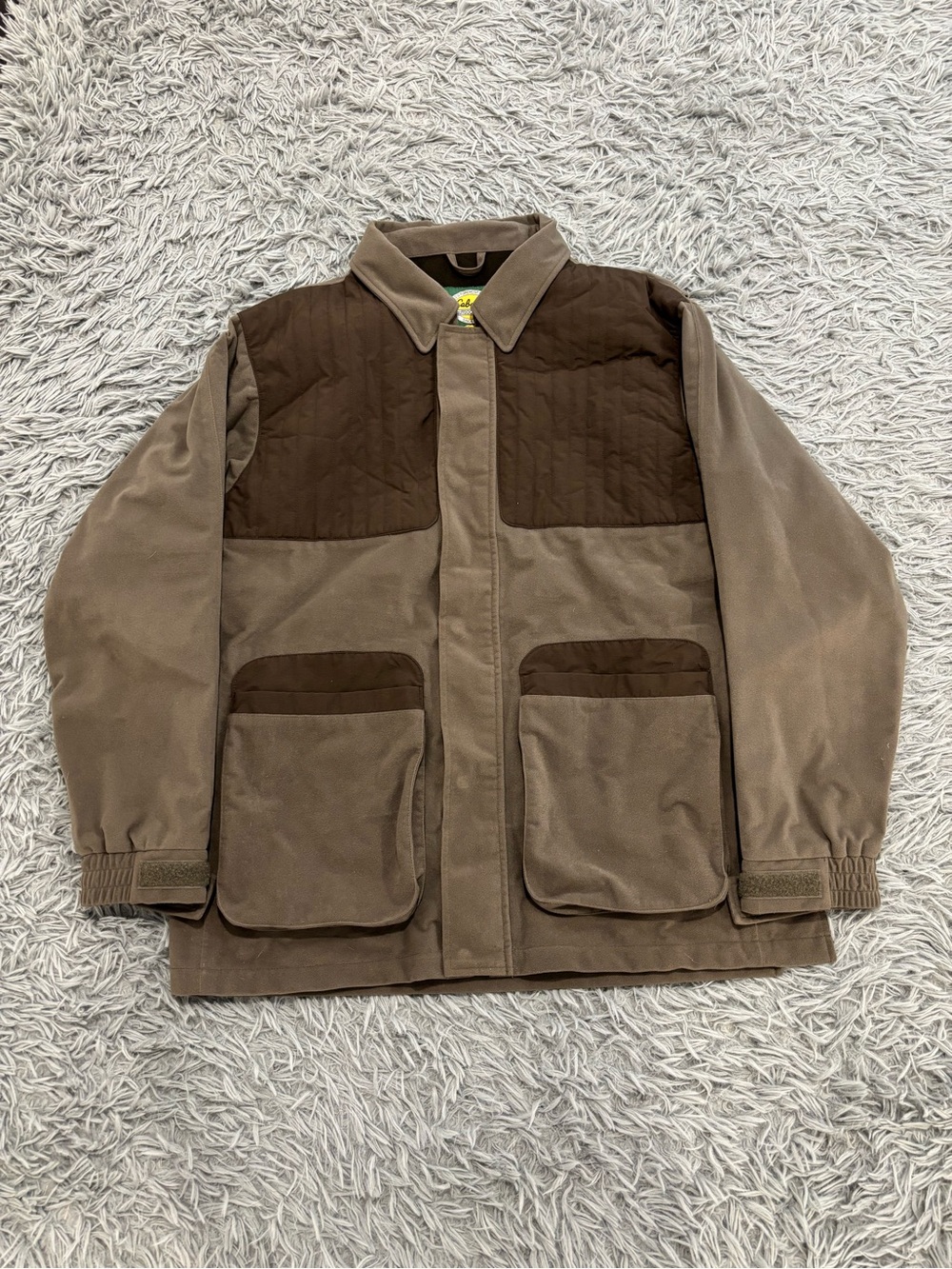 Vintage Cabela's Dry-Plus Men’s Brown Large Hunting Shooting Fleece Jacket Coat